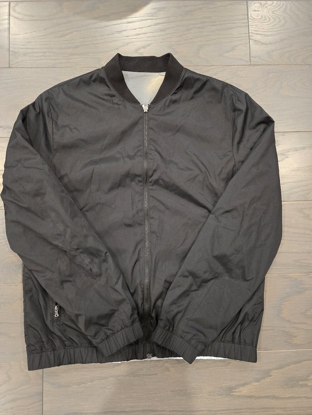 AND Z Black Men's Bomber Jacket with Zip Front
